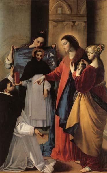 MAINO, Fray Juan Bautista The Virgin,with St.Mary Magdalen and St.Catherine,Appears to a Dominican Monk in Seriano Germany oil painting art
